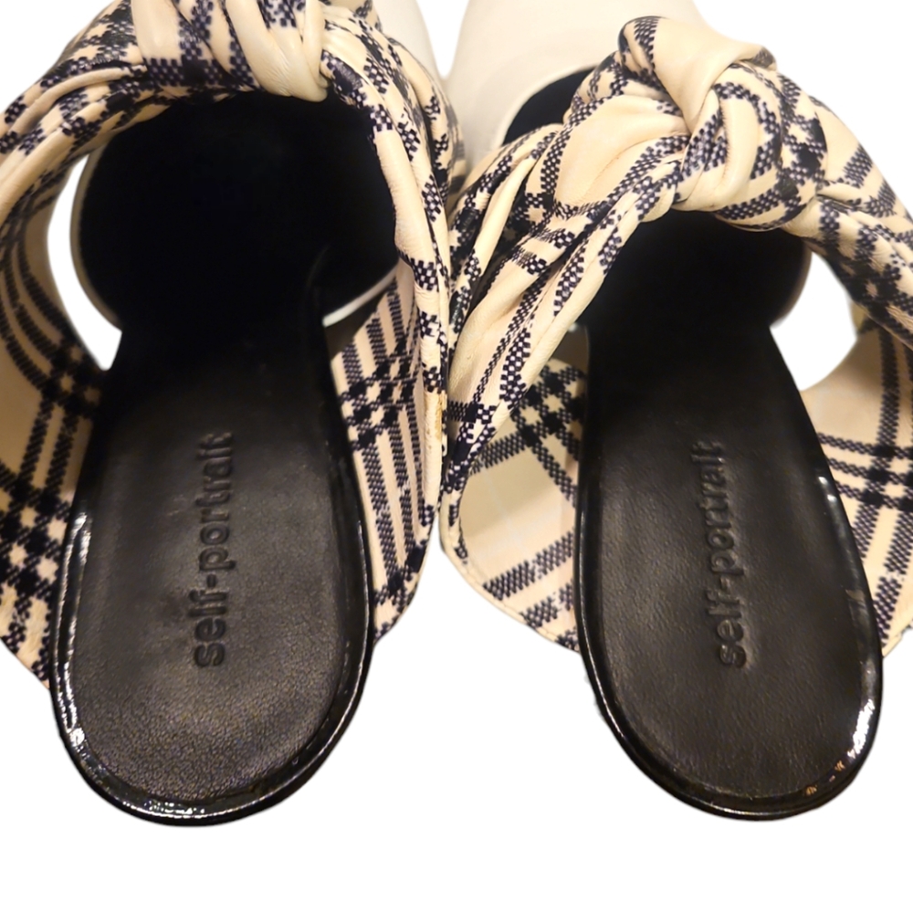 SELF-PORTRAIT | Lily Motor Bow Mules in White Leather ~ Size EU 37.5 / U… - Picture 5 of 8